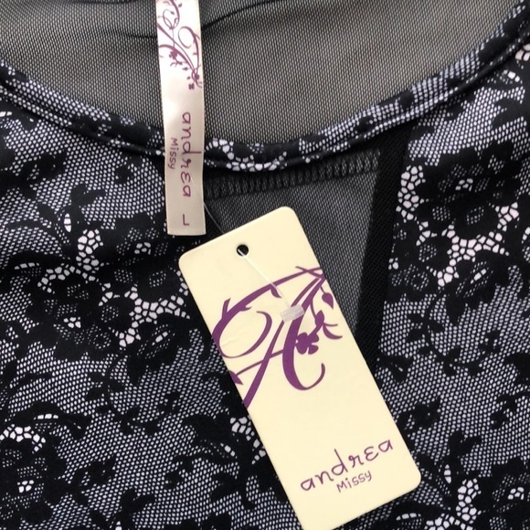 ANDREA Missy Women's Large Black and White Ruffle Drop Waist Dress Witchy NEW‎ - Picture 9 of 10